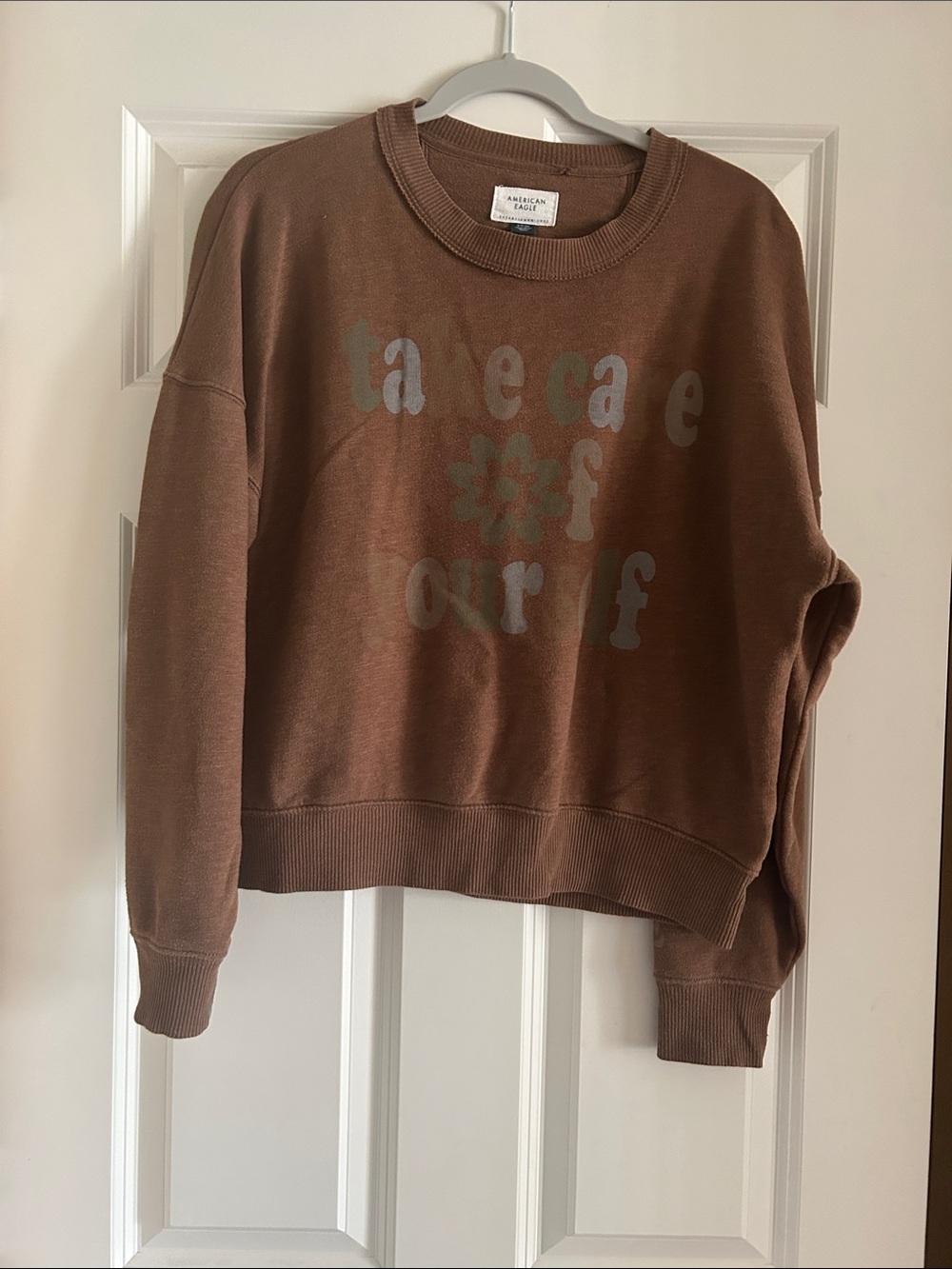American Eagle take care of yourself  Crewneck Sweatshirt S